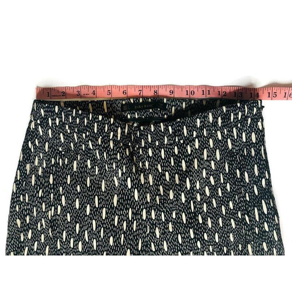 Zara Basic Womens Navy Patterned Pants Textured Tapered Trousers Casual Pants S - Picture 6 of 9